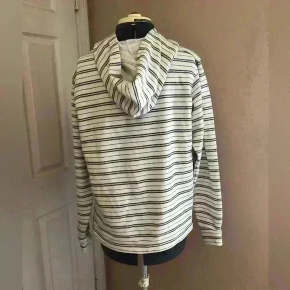 O'NEAL GRAY WHITE STRIPED COTTON HOODIE XS - Picture 3 of 3